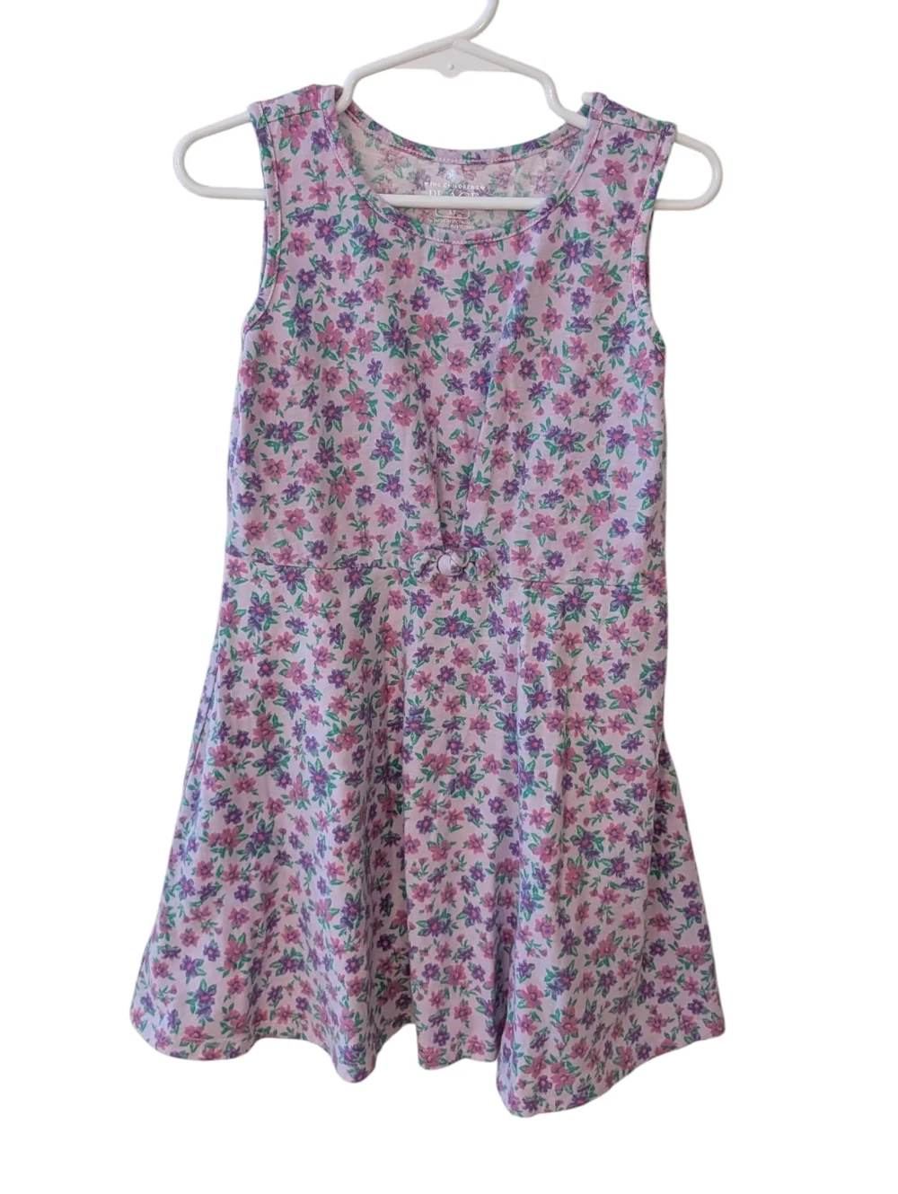 The Children's Place Girls' Pink Floral Knot-Front Dress Cotton Size 5T - Picture 2 of 9